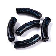 Acrylic Bead, with Glitter Powder, Tube, Black, 33x11x8mm, Hole: 2mm, 279pcs/500g(OACR-H120-03E)