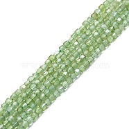 Natural Green Apatite Beads Strands, Faceted, Cube, 2x2x2mm, Hole: 0.6mm, about 182pcs/strand, 15.16''~15.55''(38.5~39.5cm)(G-P457-B01-12)