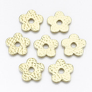 Rack Plating Hammered Alloy Spacer Beads, Cadmium Free & Nickel Free & Lead Free, Flower, Light Gold, 19.5x20.5x1.2mm, Hole: 4.5mm(X-PALLOY-T077-36-NR)