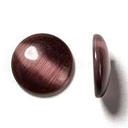 Cat Eye Glass Cabochons, Half Round/Dome, Dark Violet, about 12mm in diameter, 3mm thick(CE069-12-2)