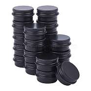 Round Aluminium Tin Cans, Aluminium Jar, Storage Containers for Cosmetic, Candles, Candies, with Screw Top Lid, Black, 4.2x1.75cm, Capacity: 15ml(0.51fl. oz)(CON-WH0086-133C-02)