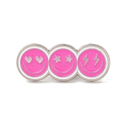 Pink Series Enamel Pins, Platinum Tone Alloy Brooches for Clothes Backpack Women, Smiling Face, 14x35.5x1.5mm(JEWB-M029-03G-P)