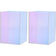 Acrylic Pen Holder, Cosmetic Brush Storage Container, Cuboid, Colorful, 75x75x3x112mm, 2pcs/set(AJEW-WH0240-55)