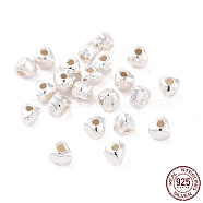 925 Sterling Silver Beads, Triangle, Silver, 3x3x2.5mm, Hole: 0.8mm, about 166Pcs/10g(STER-D035-04S)