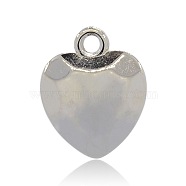 CCB Plastic Heart Pendants, Faceted, Platinum, 19x15x7mm, Hole: 2mm(CCB-J027-66P)