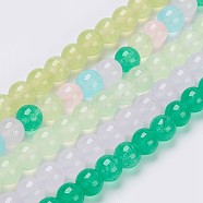 Natural White Jade Beads Strands, Dyed, Round, Mixed Color, 6mm, Hole: 0.8mm, about 63pcs/strand, 14.5 inch(37cm)(G-G756-M-6mm)