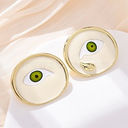 Alloy Stud Earrings, Retro Devil's Eye, Golden, 33.5x39mm(EJEW-M075-08G)