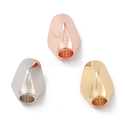 Rack Plating Brass Beads, Cadmium Free & Lead Free, Long-Lasting Plated, Rhombus, Mixed Color, 6x4mm, Hole: 2mm(KK-G452-34)