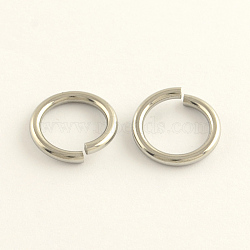 Non-Tarnish 304 Stainless Steel Open Jump Rings, Stainless Steel Color, 10x1.4mm, Inner Diameter: 7.2mm, Hole: 7mm(X-STAS-R065-38)