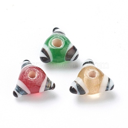 Handmade Bumpy Lampwork Beads, Irregular, Eye, Colorful, 9.5~10.5x9.5~10.5x5.5~6mm, Hole: 2mm, about 65pcs/strand, 14.17''(36cm)(LAMP-J092-07A)