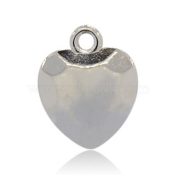 CCB Plastic Heart Pendants, Faceted, Platinum, 19x15x7mm, Hole: 2mm(CCB-J027-66P)