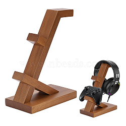 Wood Desktop Headset Display Stands, Sienna, 18x9.8x24cm(ODIS-WH0038-257)