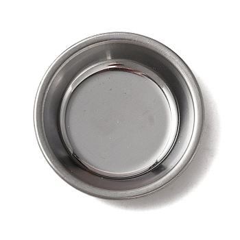 Stainless Steel Palettes, Paint Tray Plate, Painting Supplies, Flat Round, Stainless Steel Color, 4.9x0.8cm, 6pcs/bag