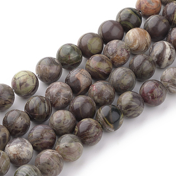 Natural Flower Agate Beads Strands, Round, Dyed, 6~6.5mm, Hole: 1mm, about 63pcs/strand, 15.5 inch