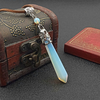 Opalite Bullet Pendant Necklace