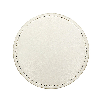 Imitation Leather Cup Mats, Flat Round, Linen, 10x0.3cm