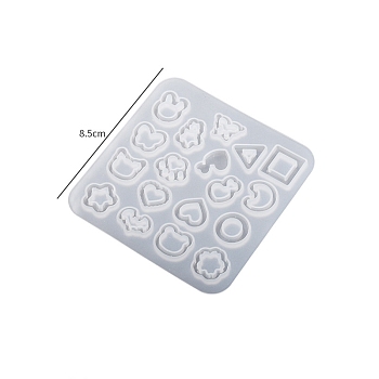 Quicksand Molds, Silicone Shaker Molds, for DIY Resin Dangle Earrings, Mixed Patterns, 85x85x4mm