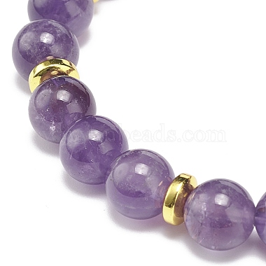 Natural Amethyst Rectangle Beaded Stretch Bracelet(BJEW-JB08982-05)-5