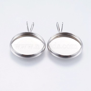 Stainless Steel Color Flat Round Stainless Steel Pendants