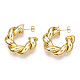 Brass Twist Round Stud Earrings(EJEW-P214-14G)-2