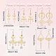 5 Pairs 5 Style Star & Moon Tarot Theme Alloy Dangle Earrings for Women(EJEW-SC0001-32)-2