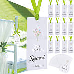 2 Sets Rectangle Paper Wedding Chair Hanging Seat Reserved Sign, with Polyester Ribbon, White, 86x10mm(AJEW-CN0006-24)