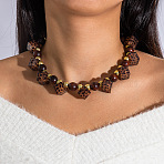 Alloy & CCB Plastic & Glass Beaded Necklaces, Rhombus, 15.75 inch(40cm), 55mm extender(FS-WG4655B-20)