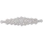 1Pc Hotfix Rhinestone, Iron on Patches, Wedding Theme, Dress Shoes Garment Decoration, Flower, Crystal, 308x75x8mm(DIY-FG0002-46)