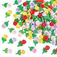Opaque Resin Cabochons, Rose, for DIY Craft Making, Mixed Color, 27x15x9.5mm(RESI-WH0001-05)