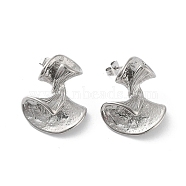 304 Stainless Steel Stud Earrings for Women, Twist, Stainless Steel Color, 24.5x20mm(EJEW-D095-01P)