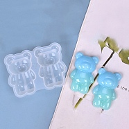 DIY Bear Display Decoration Silicone Molds, Resin Casting Molds, for UV Resin & Epoxy Resin Craft Making, White, 75x97x20mm, Inner Diameter: 65x41mm(X-DIY-P068-01)
