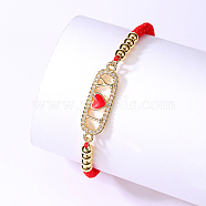 Brass Link Bracelets, Adjustable Bracelet, Heart, No Size(MW2484-2)