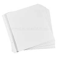 PVC & Paper Adhesive Refills Inner Pages, for 2 Ring Binder Photo Albums, with Lamination, Rectangle, White, 315x325x0.5mm, Hole: 6mm(DIY-WH0308-414B)