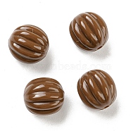 Opaque Acrylic Beads, Pumpkin Barrel, Camel, 10x9.5mm, Hole: 1.5mm, 930pcs/500g(OACR-B013-01)