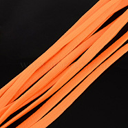 Elastic Cord, with Fibre Outside and Rubber Inside, Orange, 5mm, about 109.36 yards(100m)/bundle(EC-R003-0.5cm-03)