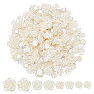 WADORN 160Pcs 4 Styles ABS Plastic Beads, Flower, Beige, 14~23x14~23.5x6~9mm, Hole: 1.7~2mm, 40pcs/style(KY-WR0001-05)