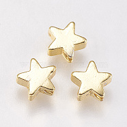 Brass Beads, Star, Golden, 4x4x2.5mm, Hole: 1mm(KK-E735-26G)