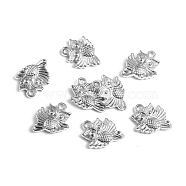 CCB Plastic Pendants, Owl, Platinum, 17.5x15.5x4.5mm, Hole: 2mm(CCB-L011-070P)