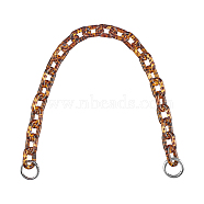 Acrylic Chain Short Thick Shoulder Strap, with Alloy Clasp, Replacement Handbag Decoration Bags Straps, Brown, 60cm, Link: 38x23x6mm, 1strand/box(FIND-PH0001-80)