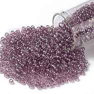 TOHO Round Seed Beads, Japanese Seed Beads, (166) Transparent AB Light Amethyst, 8/0, 3mm, Hole: 1mm, about 222pcs/bottle, 10g/bottle(SEED-JPTR08-0166)