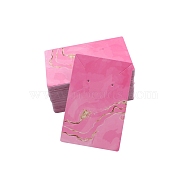100Pcs Rectangle Gold Stamping Paper Necklace and Earring Display Cards, Hot Pink, 9x6cm(PW-WG32565-01)
