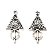 Tibetan Style Alloy Pendants, Cadmium Free & Lead Free, Triangle, Antique Silver, 30x16x3.5mm, Hole: 1.5mm, about 512pcs/1000g(FIND-C043-066A-AS)