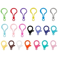 Gorgecraft Plastic Clasp Set, with Opaque Solid Color Bulb Shaped Plastic Push Gate Snap Keychain Clasp Findings and Lobster Claw Clasps, Mixed Color, 48.5x26x5.5mm, 35x24.5x6mm, 200pcs/set(KY-GF0001-01)
