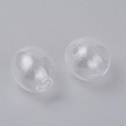 Round Mechanized Blown Glass Globe Ball Bottles, for Stud Earring or Crafts, Oval, Clear, 2.3x2.05cm, Hole: 4.5mm(GLAA-TAC0003-08)