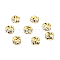 316 Surgical Stainless Steel Rhinestone Spacer Beads, Flat Round, Ion Plating(IP), Flat Round, Real 18K Gold Plated, 5x2.5mm, Hole: 1mm(X-STAS-L285-001G-02-1)