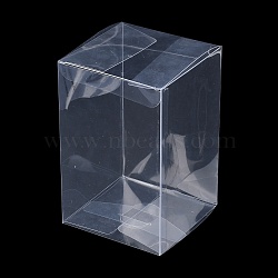 Rectangle Transparent Plastic PVC Box Gift Packaging, Waterproof Folding Box, for Toys & Molds, Clear, Box: 9x9x14.1cm(CON-F013-01I)