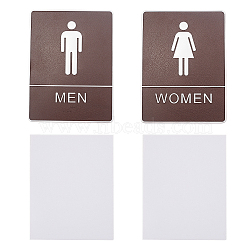 Gorgecraft Acrylic Bathroom Sign Stickers, Public Toilet Sign, for Wall Door Accessories Sign, Coconut Brown, 202x152x4.5mm, 2sets/bag(DIY-GF0002-48)