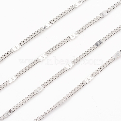 Soldered Brass Coated Iron Cable Chains, Silver, 2.5x2x1mm, 5m/bag(CH-CJC0001-02C-S)