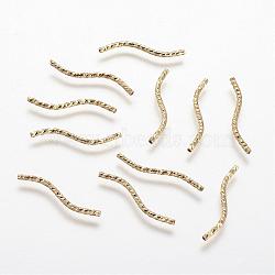 Rack Plating Brass Tube Beads, Long-Lasting Plated, Golden, 24x1.5mm, Hole: 0.5mm(KK-A142-001G)