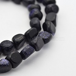 Synthetic Blue Goldstone Bead Strands, 5~7x5~7mm, Hole: 1mm; about 15.7 inches(G-P070-55)